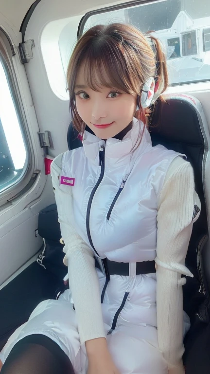 (masterpiece:1.5)、(Realistic:1.5)、(highest quality:1.4、8k、RAW Photos)、
Ultra-high resolution、Professional Lighting、Perfect dynamic composition、Photographed indoors、
Film Grain、chromatic aberration、(Bokeh:1.1)、
Frank、Sophisticated、charm、Ultra-realistic、Attention to detail、Golden Ratio、
(1 girl)、Slender girl、Delicate and charming girl、Cute Woman:1.4、
Serious expression、Looking at the audience、Sculptural installation、Sit on the sofa and relax、
Light brown hair、Shiny Hair、Hairstyle: Ponytail、
real skin、
Shut your mouth.、Beautiful Eyes、double eyelid、Thin arms、、
、Show off your thighs,(astrovest):5,(shiny white log downvest):3,BREAK ((Detailed face, Professional photography)), ((NSFW, zettai ryouiki, 1 girl)), Ultra-high resolution, (Realistic: 1.4), RAW Photos, highest quality, (PhotoRealistic Stick), concentrated, Soft Light, ((30 years old)), ((Japanese)), (( (Young Face))), (surface), (Depth of written boundary), masterpiece, (Realistic),(inside ISS):3, woman, ,astrovest:2,headphone:2,smartwatch,,bangs, ((1 girl)),(black sleeves):2,(black tights):2,inside spacestation,inside spacecraft,,zero gravity,smile,open leg,blush:1.5,hidden hands,neotech