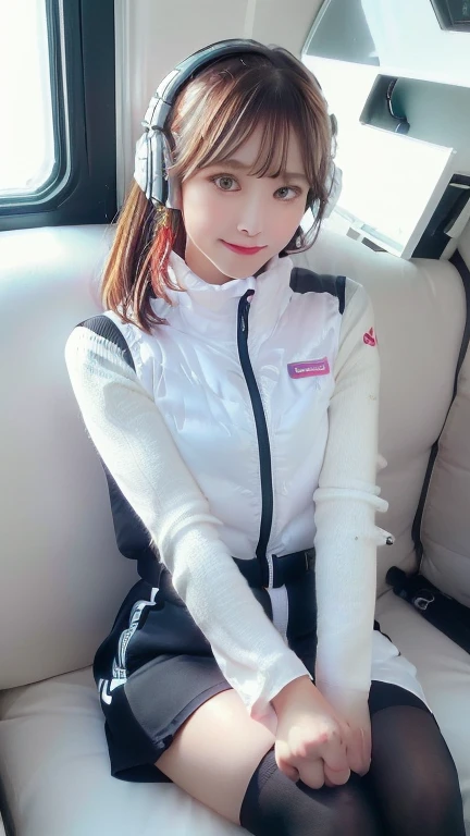 (masterpiece:1.5)、(Realistic:1.5)、(highest quality:1.4、8k、RAW Photos)、
Ultra-high resolution、Professional Lighting、Perfect dynamic composition、Photographed indoors、
Film Grain、chromatic aberration、(Bokeh:1.1)、
Frank、Sophisticated、charm、Ultra-realistic、Attention to detail、Golden Ratio、
(1 girl)、Slender girl、Delicate and charming girl、Cute Woman:1.4、
Serious expression、Looking at the audience、Sculptural installation、Sit on the sofa and relax、
Light brown hair、Shiny Hair、Hairstyle: Ponytail、
real skin、
Shut your mouth.、Beautiful Eyes、double eyelid、Thin arms、、
、Show off your thighs,(astrovest):5,(shiny white log downvest):3,BREAK ((Detailed face, Professional photography)), ((NSFW, zettai ryouiki, 1 girl)), Ultra-high resolution, (Realistic: 1.4), RAW Photos, highest quality, (PhotoRealistic Stick), concentrated, Soft Light, ((30 years old)), ((Japanese)), (( (Young Face))), (surface), (Depth of written boundary), masterpiece, (Realistic),(inside ISS):3, woman, ,astrovest:2,headphone:2,smartwatch,,bangs, ((1 girl)),(black sleeves):2,(black tights):2,inside spacestation,inside spacecraft,,zero gravity,smile,open leg,blush:1.5,hidden hands,neotech