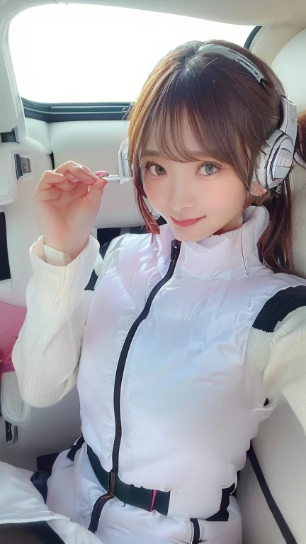 (masterpiece:1.5)、(Realistic:1.5)、(highest quality:1.4、8k、RAW Photos)、
Ultra-high resolution、Professional Lighting、Perfect dynamic composition、Photographed indoors、
Film Grain、chromatic aberration、(Bokeh:1.1)、
Frank、Sophisticated、charm、Ultra-realistic、Attention to detail、Golden Ratio、
(1 girl)、Slender girl、Delicate and charming girl、Cute Woman:1.4、
Serious expression、Looking at the audience、Sculptural installation、Sit on the sofa and relax、
Light brown hair、Shiny Hair、Hairstyle: Ponytail、
real skin、
Shut your mouth.、Beautiful Eyes、double eyelid、Thin arms、、
、Show off your thighs,(astrovest):5,(shiny white log downvest):3,BREAK ((Detailed face, Professional photography)), ((NSFW, zettai ryouiki, 1 girl)), Ultra-high resolution, (Realistic: 1.4), RAW Photos, highest quality, (PhotoRealistic Stick), concentrated, Soft Light, ((30 years old)), ((Japanese)), (( (Young Face))), (surface), (Depth of written boundary), masterpiece, (Realistic),(inside ISS):3, woman, ,astrovest:2,headphone:2,smartwatch,,bangs, ((1 girl)),(black sleeves):2,(black tights):2,inside spacestation,inside spacecraft,,zero gravity,smile,open leg,blush:1.5,hidden hands,neotech