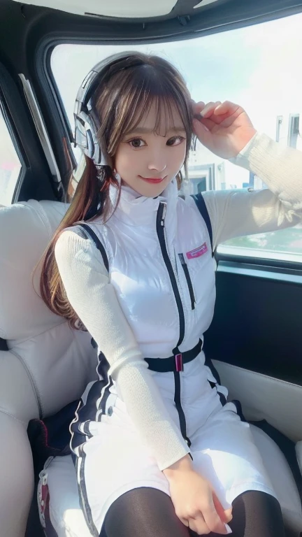 (masterpiece:1.5)、(Realistic:1.5)、(highest quality:1.4、8k、RAW Photos)、
Ultra-high resolution、Professional Lighting、Perfect dynamic composition、Photographed indoors、
Film Grain、chromatic aberration、(Bokeh:1.1)、
Frank、Sophisticated、charm、Ultra-realistic、Attention to detail、Golden Ratio、
(1 girl)、Slender girl、Delicate and charming girl、Cute Woman:1.4、
Serious expression、Looking at the audience、Sculptural installation、Sit on the sofa and relax、
Light brown hair、Shiny Hair、Hairstyle: Ponytail、
real skin、
Shut your mouth.、Beautiful Eyes、double eyelid、Thin arms、、
、Show off your thighs,(astrovest):5,(shiny white log downvest):3,BREAK ((Detailed face, Professional photography)), ((NSFW, zettai ryouiki, 1 girl)), Ultra-high resolution, (Realistic: 1.4), RAW Photos, highest quality, (PhotoRealistic Stick), concentrated, Soft Light, ((30 years old)), ((Japanese)), (( (Young Face))), (surface), (Depth of written boundary), masterpiece, (Realistic),(inside ISS):3, woman, ,astrovest:2,headphone:2,smartwatch,,bangs, ((1 girl)),(black sleeves):2,(black tights):2,inside spacestation,inside spacecraft,,zero gravity,smile,open leg,blush:1.5,hidden hands,neotech