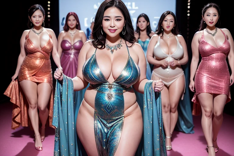 RAW Photos, Digital single-lens reflex camera, Soft lighting, Film Grain, 16K Wallpaper, masterpiece, highest quality, Very detailed, 40~50 years old, Full Body Shot, Mature Woman, beautiful,  魅惑的なsmile,Thick lips, Looking at the audience, Provocative expression, Glossのある髪, Curvaceous and seductive face,Mischievous face,,An inviting gaze,Emphasis on anatomical balance of the human body,A gentle gaze,smile, 妖Gloss,Pink lipstick,Pink Eyeshadow,Luxurious exterior,perfectionなボディ、accessories,Each part of the body is anatomically very well structured., perfection,Best Necklace、Unparalleled beauty、2 wrists、２Book legs、One Face、妖Gloss、Luxurious exterior、smile、Gloss、超滑らかな肌highest qualityのコーディネート、Great background、Super high-end、nice、Sparkling eyes、(((Wear sparkling jewelry)))、(((One female)))、(((Colorful intricately designed dress)))、Less exposed skin