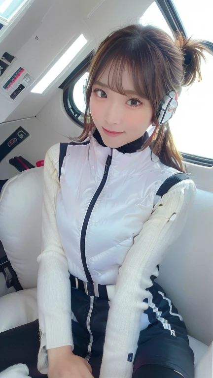 (masterpiece:1.5)、(Realistic:1.5)、(highest quality:1.4、8k、RAW Photos)、
Ultra-high resolution、Professional Lighting、Perfect dynamic composition、Photographed indoors、
Film Grain、chromatic aberration、(Bokeh:1.1)、
Frank、Sophisticated、charm、Ultra-realistic、Attention to detail、Golden Ratio、
(1 girl)、Slender girl、Delicate and charming girl、Cute Woman:1.4、
Serious expression、Looking at the audience、Sculptural installation、Sit on the sofa and relax、
Light brown hair、Shiny Hair、Hairstyle: Ponytail、
real skin、
Shut your mouth.、Beautiful Eyes、double eyelid、Thin arms、、
、Show off your thighs,(astrovest):5,(shiny white log downvest):3,BREAK ((Detailed face, Professional photography)), ((NSFW, zettai ryouiki, 1 girl)), Ultra-high resolution, (Realistic: 1.4), RAW Photos, highest quality, (PhotoRealistic Stick), concentrated, Soft Light, ((30 years old)), ((Japanese)), (( (Young Face))), (surface), (Depth of written boundary), masterpiece, (Realistic),(inside ISS):3, woman, ,astrovest:2,headphone:2,smartwatch,,bangs, ((1 girl)),(black sleeves):2,(black tights):2,inside spacestation,inside spacecraft,,zero gravity,smile,open leg,blush:1.5,hidden hands,neotech