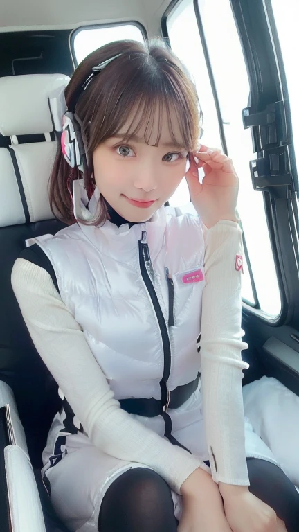 (masterpiece:1.5)、(Realistic:1.5)、(highest quality:1.4、8k、RAW Photos）、
Ultra-high resolution、Professional Lighting、Perfect dynamic composition、Photographed indoors、
Film Grain、chromatic aberration、(Bokeh:1.1)、
Frank、Sophisticated、charm、Ultra-realistic、Attention to detail、Golden Ratio、
(1 girl)、Slender girl、Delicate and charming girl、Cute Woman:1.4、
Serious expression、Looking at the audience、Sculptural installation、Sit on the sofa and relax、
Light brown hair、Shiny Hair、Hairstyle: Ponytail、
real skin、
Shut your mouth.、Beautiful Eyes、double eyelid、Thin arms、、
、Show off your thighs,(astrovest):5,(shiny white log downvest):3,BREAK ((Detailed face, Professional photography)), ((NSFW, zettai ryouiki, 1 girl)), Ultra-high resolution, (Realistic: 1.4), RAW Photos, highest quality, (PhotoRealistic Stick), concentrated, Soft Light, ((30 years old)), ((Japanese)), (( (Young Face))), (surface), (Depth of written boundary), masterpiece, (Realistic),(inside ISS):3, woman, ,astrovest:2,headphone:2,smartwatch,,bangs, ((1 girl)),(black sleeves):2,(black tights):2,inside spacestation,inside spacecraft,,zero gravity,smile,open leg,blush:1.5,hidden hands,neotech