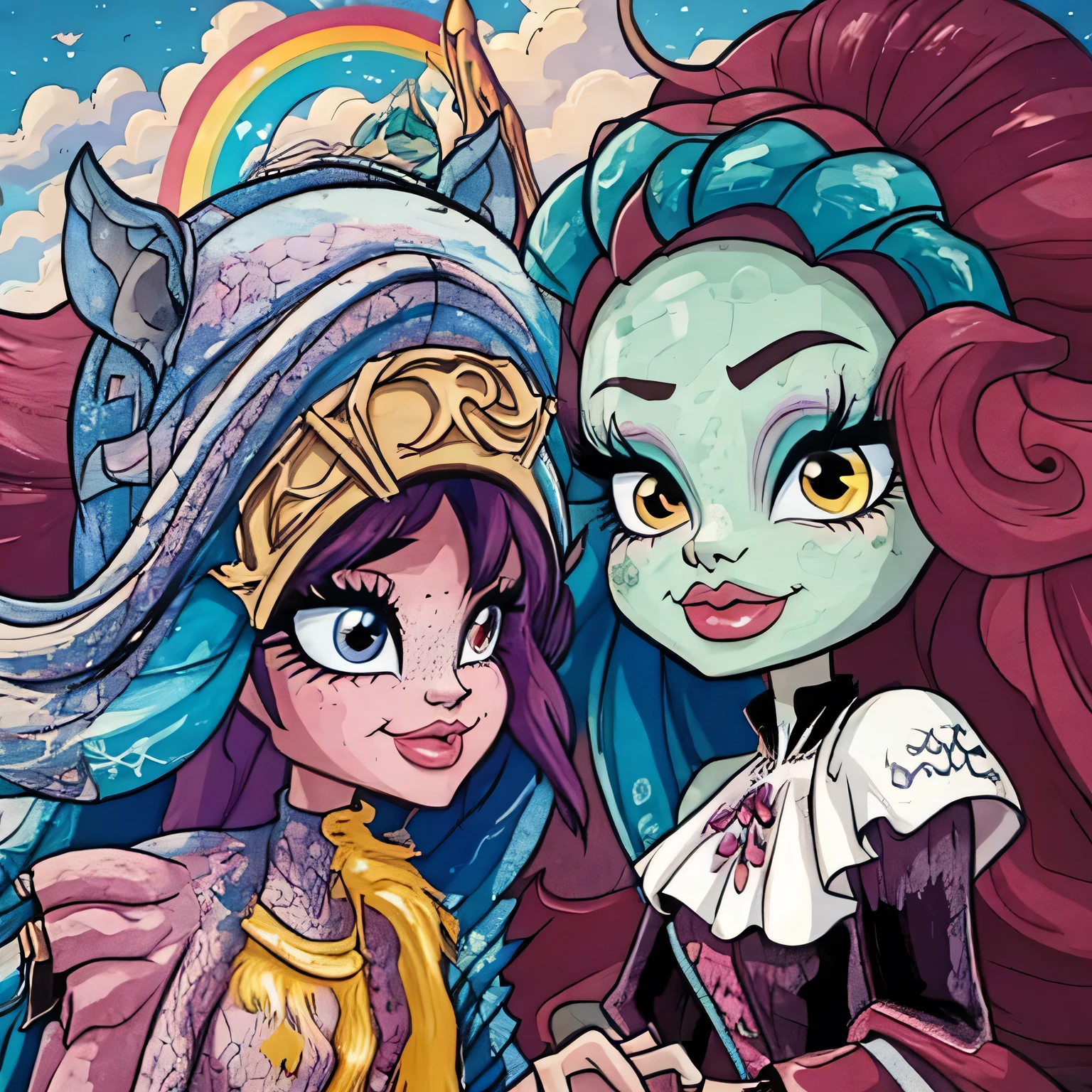 "(best quality, highres, ultra-detailed), 2 women, Desi, 40, average build, in colorful body paint,(playful, vibrant) jesters (costume is entirely body paint), wrestling for a crowd of rowdy aliens, in an(otherworldly) atmosphere,(fantastical, whimsical) outfits, (elaborate face makeup), (bright, vivid) colors, lively expressions, (dynamic poses), (mysterious, ethereal) lighting"
