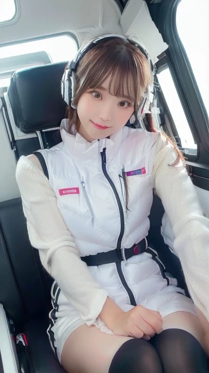 (masterpiece:1.5)、(Realistic:1.5)、(highest quality:1.4、8k、RAW Photos）、
Ultra-high resolution、Professional Lighting、Perfect dynamic composition、Photographed indoors、
Film Grain、chromatic aberration、(Bokeh:1.1)、
Frank、Sophisticated、charm、Ultra-realistic、Attention to detail、Golden Ratio、
(1 girl)、Slender girl、Delicate and charming girl、Cute Woman:1.4、
Serious expression、Looking at the audience、Sculptural installation、Sit on the sofa and relax、
Light brown hair、Shiny Hair、Hairstyle: Ponytail、
real skin、
Shut your mouth.、Beautiful Eyes、double eyelid、Thin arms、、
、Show off your thighs,(astrovest):5,(shiny white log downvest):3,BREAK ((Detailed face, Professional photography)), ((NSFW, zettai ryouiki, 1 girl)), Ultra-high resolution, (Realistic: 1.4), RAW Photos, highest quality, (PhotoRealistic Stick), concentrated, Soft Light, ((30 years old)), ((Japanese)), (( (Young Face))), (surface), (Depth of written boundary), masterpiece, (Realistic),(inside ISS):3, woman, ,astrovest:2,headphone:2,smartwatch,,bangs, ((1 girl)),(black sleeves):2,(black tights):2,inside spacestation,inside spacecraft,,zero gravity,smile,open leg,blush:1.5,hidden hands,neotech