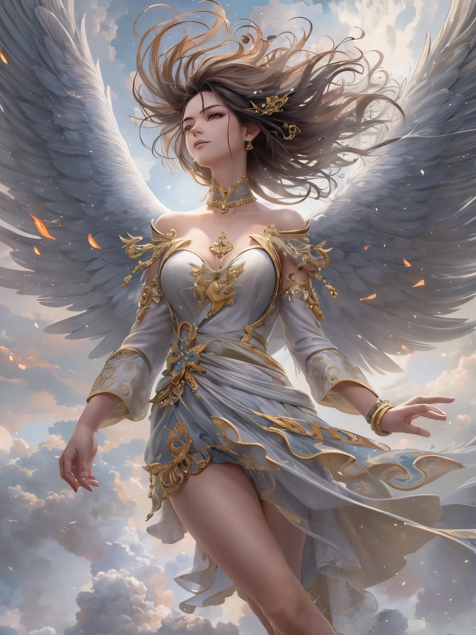 ((highest quality)),(Ultra-high resolution),(Very detailed),(Detailed Description),((The best CG)),(A masterpiece),Ultra-detailed art,Amazing drawing art,(Art with exquisite detail:1.5), Angel