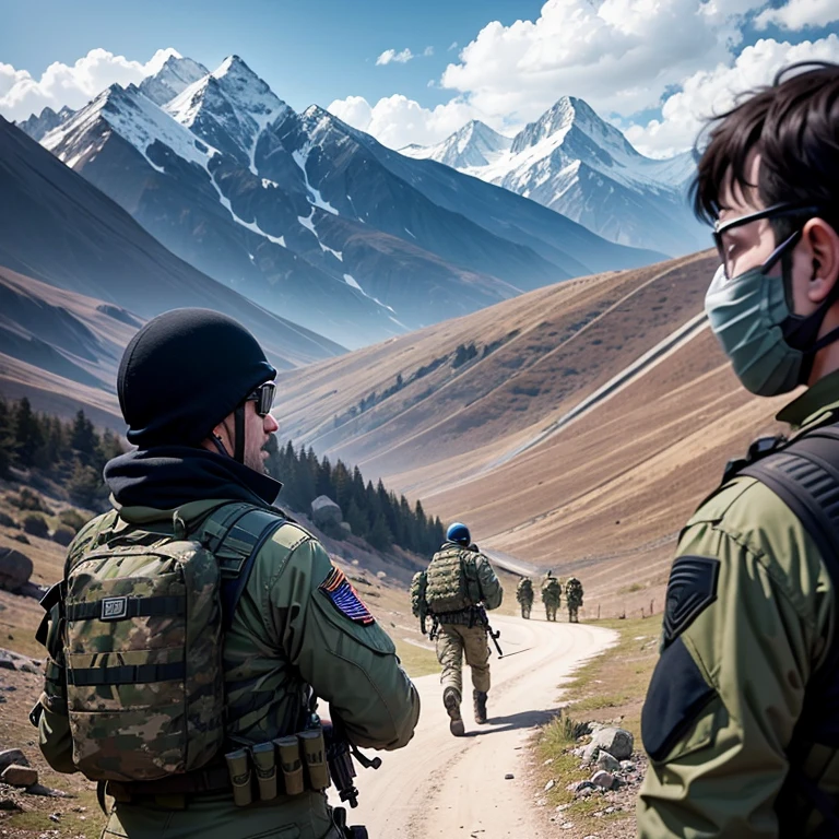 special forces group goes on a raid, into the mountains, realism, Photo