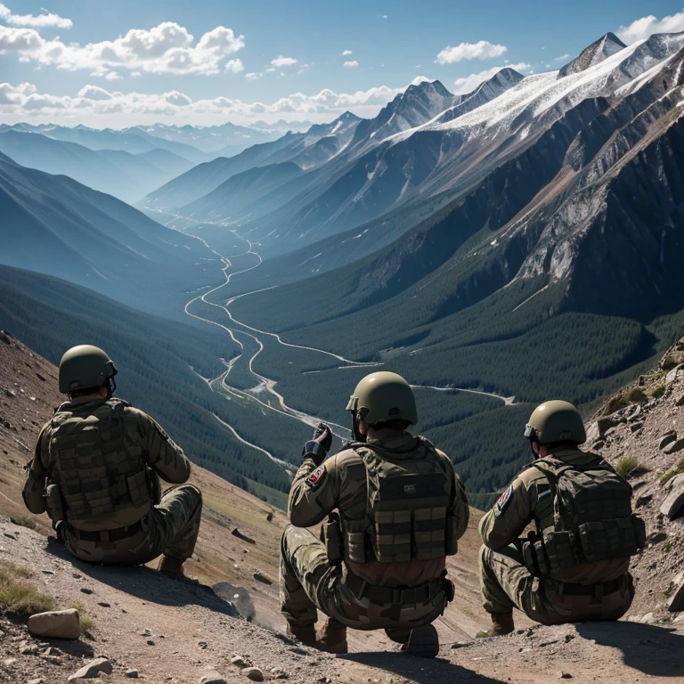 special forces group goes on a raid, into the mountains, realism, Photo