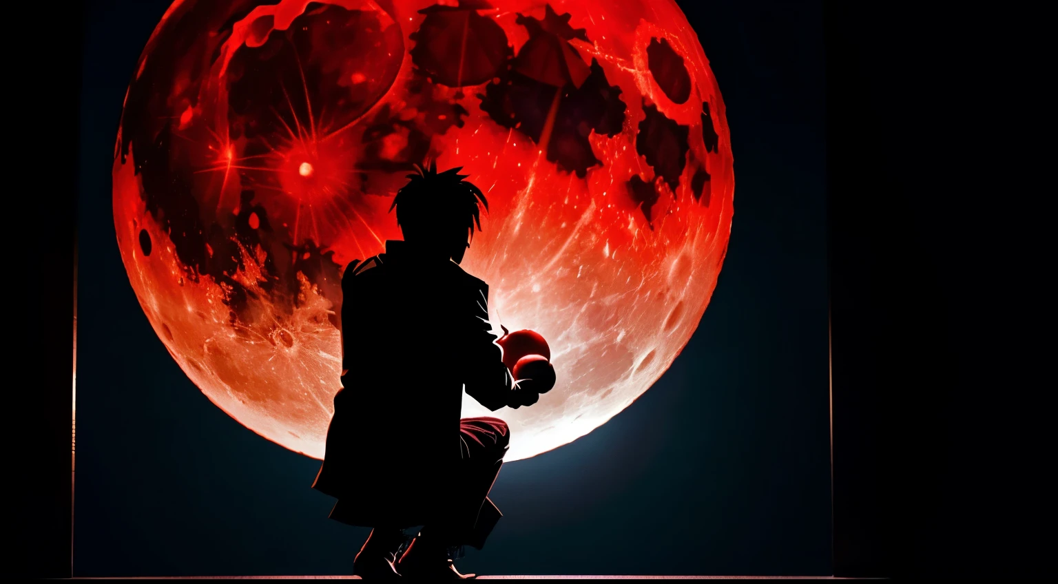 a shinigami eating a red apple, in the night, in the light of the moon, volumetric lighting, volumetric shadows, Masterpiece, Best quality, sky, raining detail