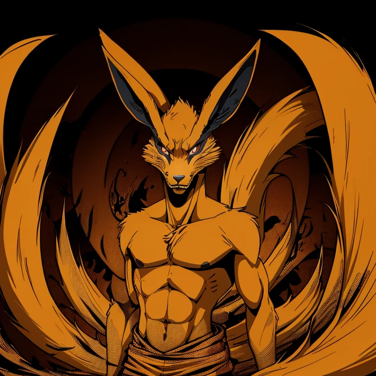 Kurama, background, Roar, Nine tails, Nine-tailed Fox, fox.