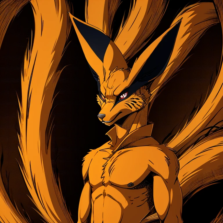 Kurama, background, Roar, Nine tails, Nine-tailed Fox, fox.