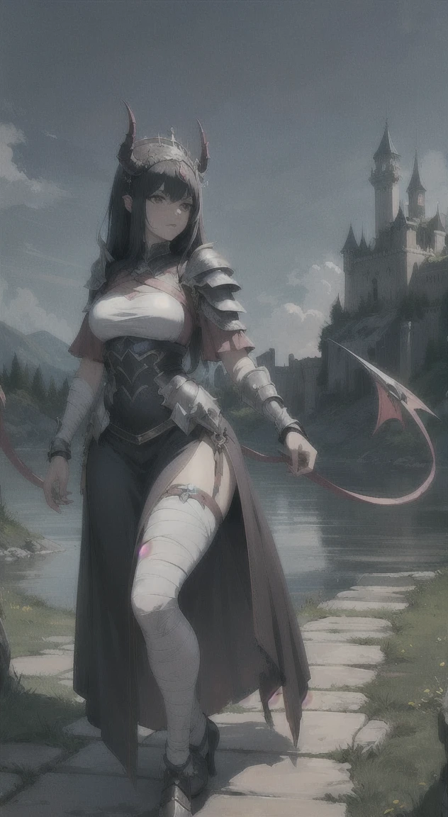 Destroyed Fortress, mutated, elder devil, queen, female creature, armor, bandages,