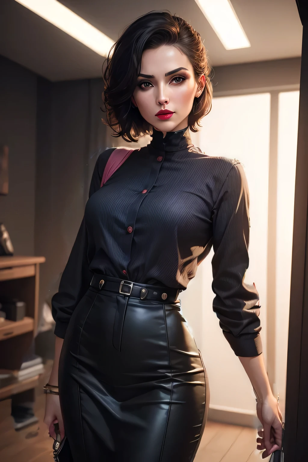 Please change to a woman dressed neatly. Human female