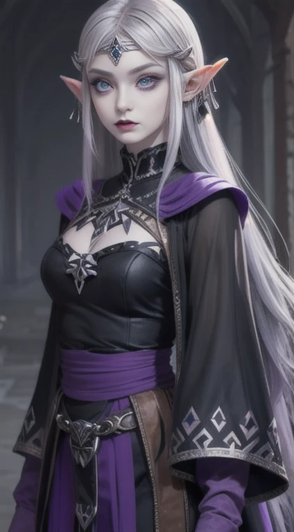 Silver hair, violet eyes, Goth Princess Zelda,