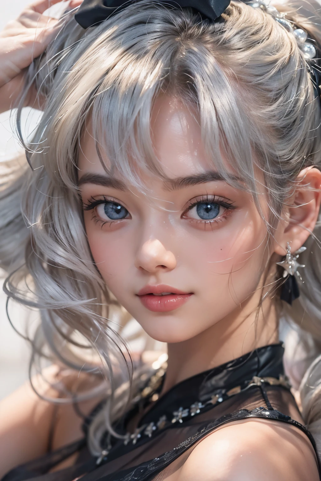 1woman, (Ultra realistic, high res), (highly detailed eyes, highly detailed hair, highly detailed face, highly detailed plump lips), (off shoulder with open breasts), breasts, upper body, caute smile, (best quality:1.4), Raw photo, (realistic, photo-realistic:1.37), professional photography, cinematic light, (fine face: 1.2),fashion model 20 years old, cute, [[[[pure eyes]]]], [[[[closeup]]]], [[[[chest]]]], [[[[neck]]]], [[[[shoulders]]]], perfect eyes, perfect iris, perfect lips, perfect teeth, perfect skin, soft front light, glow, HDR, (muted colors:1.2), Retrato da mulher、white skin、((cabelo Castanho ondas suaves)) Best Blanco Romantico、8K resolution、Frente Illuminada、American Girl Portrait、solo、20-year-old、beautiful face、Upper body、medium side cut、Beautiful silver hair、beautiful little face woman, solo,　black theme,　look at the audience,one woman, It&#39;s real, Wolfzan-6500-V1.3, anime、anime style、beautiful diamond eyes、20 year old american girl、braided hair、swimsuit、portrait beautiful detailed woman, very detailedな青い顔, Reality, beautiful narrow blue eyes, huge file size, Super detailed, High resolution, very detailed, highest quality, masterpiece, An illustration, very detailed, ticker, Unite, 8K painting wallpaper, fine, fine details, masterpiece, highest quality, Hvery detailed ticker uniform 8K wallpaper, face light movie lighting、Cute Blouse, dark background, oil, masterpiece, diffused soft film lighting, Portrait, highest quality (perfect face:1.4),stunning girl pictures,(8K and、photorealistic:1.25) 、(lip gloss、eyelashes、shiny face、shiny skin、highest quality、超High resolution、Depth of the bounds written、chromatic aberration、caustic road lighting、natural shading、sexy 1girl, Extremely cute, Amazing face and eyes, (Beautiful lovely smile), (extremely detailed beautiful face), bright and shiny lips, (cute bikini:1.3), (very elaborate lace bra:1.5), smooth skin, super beautiful, attractive, (Best Quality:1.4), (hyper quality), (Ultra-detailed), (hyper-realisti
