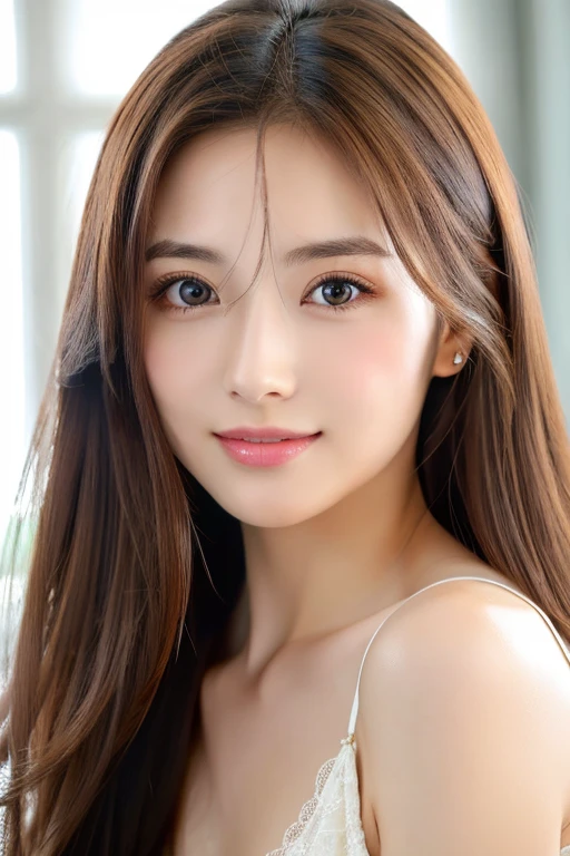 (((8ｋ,Attention to detail,Attention to detail、highest quality，masterpiece,Attention to detail,))),RAW Photos & Realistic atmosphere,beautiful黒い瞳,Mouth Details,Glossy Lips,Thin eyebrows,beautiful Eyes、Soft white skin that shines in every detail、彼女の深い黒色の目はとてもbeautifulです, とてもbeautiful顔,とてもbeautiful顔、A vivid face,beautiful, Glowing Lips,beautiful Eyebrows,Infinite Reality, Realistic Young Gravure Idol,Very cute woman , Young Gravure Idol, Young Gravure Idol, とても美しくてかわいいbeautiful 21 year old 美女,Incredibly beautiful and elegant，beautiful 21 year old 美女,Natural soft light,A little brown hair，（Shiny Hair,,beautiful and kind eyes：1.5）,A kind smile,Shapely breasts,Medium Long Hair,beautiful posture,No makeup,Watching the Future,full body,