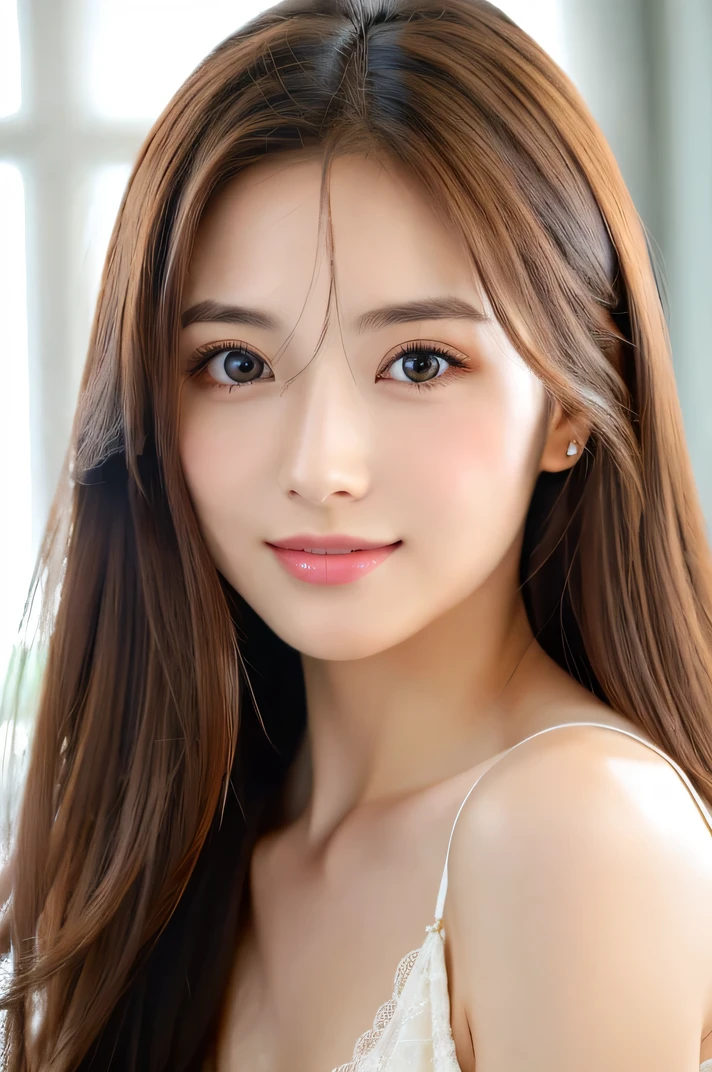 (((8k,Attention to detail,Attention to detail、highest quality,masterpiece,Attention to detail,))),RAW Photos & Realistic atmosphere,Beautiful dark eyes,Mouth Details,Glossy Lips,Thin eyebrows,beautiful Eyes、Soft white skin that shines in every detail、Her deep black eyes are very beautiful, Very beautiful face,Very beautiful face、A vivid face,beautiful, Glowing Lips,beautiful Eyebrows,Infinite Reality, Realistic Young Gravure Idol,Very cute woman , Young Gravure Idol, Young Gravure Idol, とても美しくてかわいいbeautiful 21 year old beauty,Incredibly beautiful and elegant,beautiful 21 year old beauty,Natural soft light,A little brown hair,(Shiny Hair,,beautiful and kind eyes:1.5),A kind smile,Shapely breasts,Medium Long Hair,beautiful posture,No makeup,Watching the Future,full body,