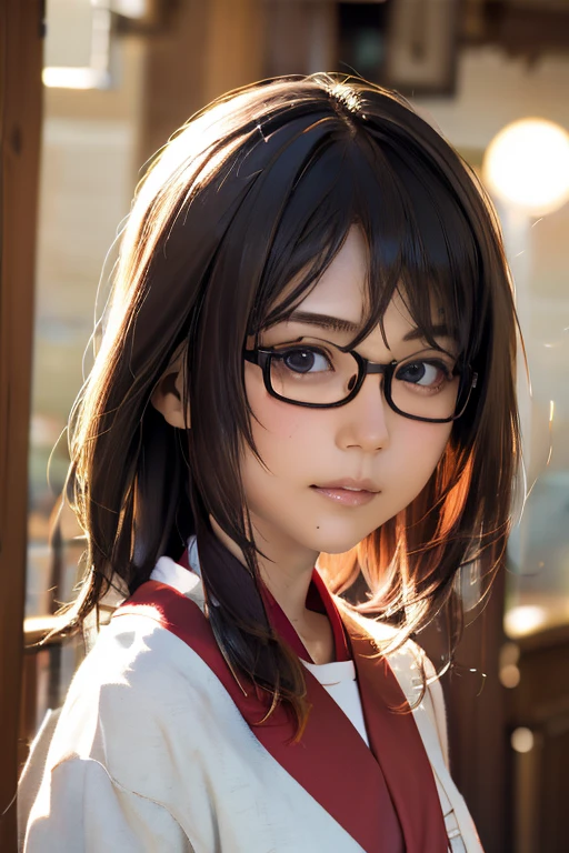 (masterpiece, highest quality), One Girl, Satou, Satou, Glasses, 赤いフレームのGlasses, Sailor suit, Satou, Glasses, 赤いフレームのGlasses,