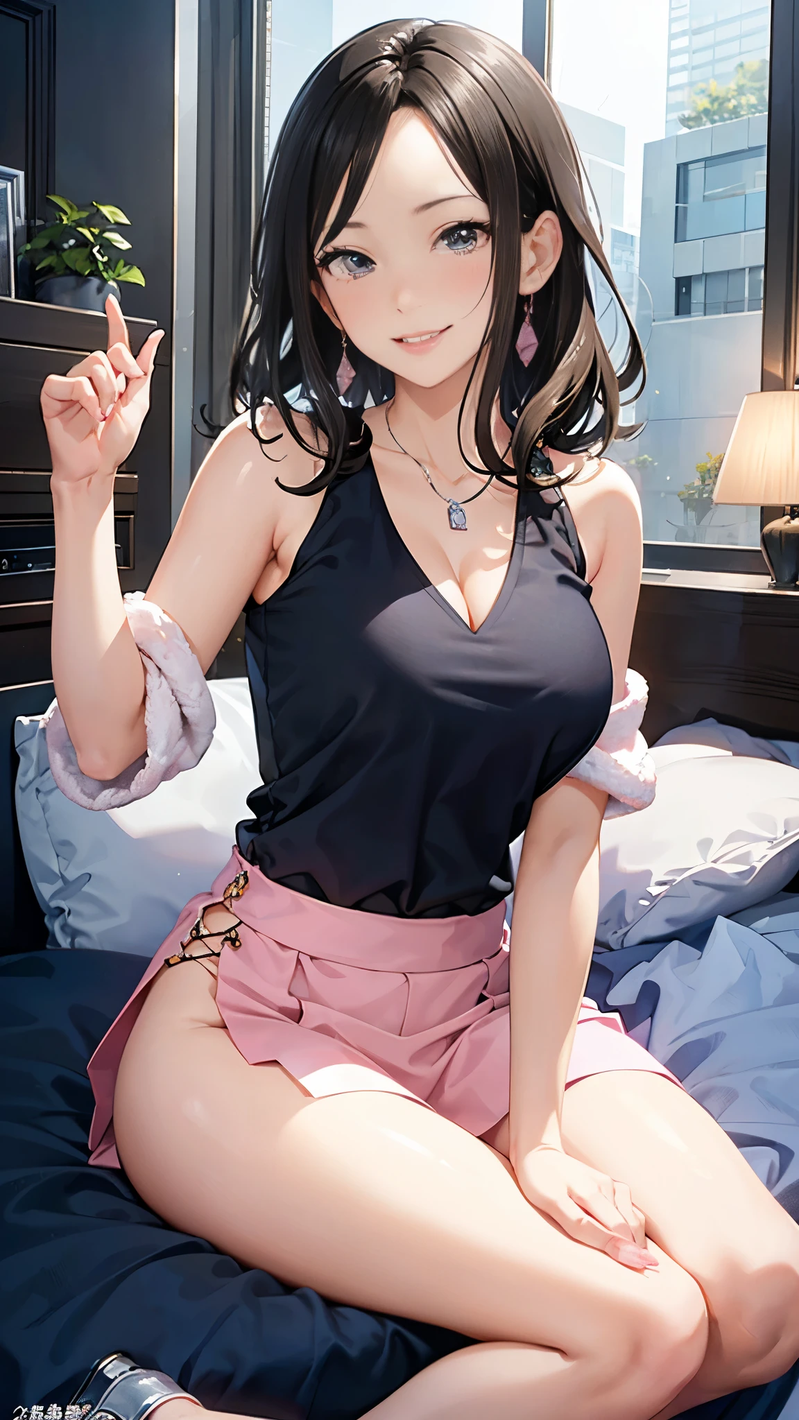 (masterpiece, highest quality, highest quality, Official Art, Beautiful and aesthetic:1.2, Cinematic lighting、Key light at 45 degrees from the front, Fill Light、Soft backlight),
Beautiful Face、Perfect round ass、The body is slim、Fit and body、Pale skin、blue eyes、Long eyelashes、Glossy face、Pervert woman、Beautiful mature woman,
(Oily skin、Glowing Skin、Realistic skin texture、Beautiful skin in every detail、Shiny skin),
character: Kyoka Tachibana、31-year-old female、
accurate to the human body、Correct five-finger、Perfect human body、Detailed people、Highly detailed face and skin texture、Natural neck length、(Beautiful Hands)、Beautiful, long and slender legs、Correct two legs、Correct two arms、
(((pink shining light)))
Sleeveless dress、
Woman straddling a man、Female Pervert on the bed of a love hotel,
Cleavage exposed, Beautiful woman, Captivating smile,
Captivating smile, Naughty face, Sweat, vapor, blush, Excited, Best Sexual Poses, A loving gaze、A sweet face、Temptation Pose