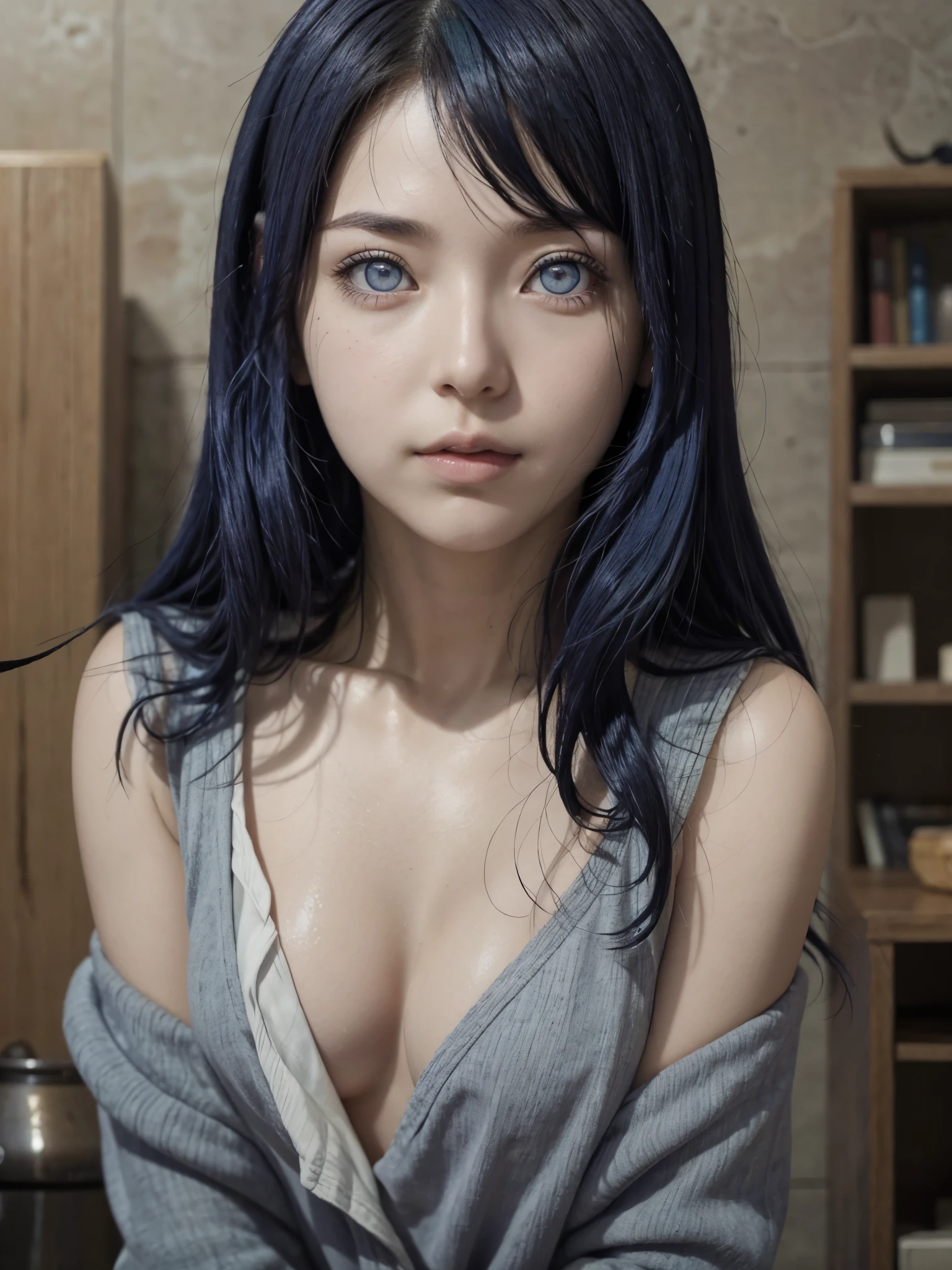 Hot hinata, blue hair