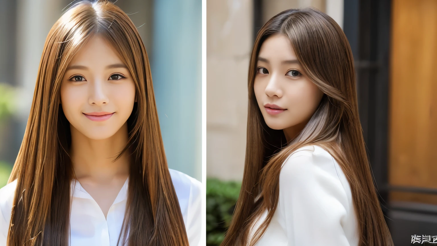 (((A photo of the two of them standing next to each other:1.4))) (two women with Long brown hair posing for a picture, Thin and shiny hair, Ulzzang, long and straight hair of brown color,, Brown long hair, beautiful双子座 portrait, Brown long hair, beautiful双子座, Long Hair, Smooth Hair, Flowing brown hair, With the same hairstyle, Long, flat hair, Long brown hair, Attractive long hair, Beautiful brown hair Long brown hairをした二人の女性が写真を撮るためにポーズをとっている, Digital Art inspired by Wang Duo, tumbler, Digital Art, Thin and shiny hair, Ulzzang, long and straight hair of brown color,, Brown long hair, beautiful双子座 portrait, Brown long hair, beautiful双子座, Long Hair, Smooth Hair, Flowing brown hair, With the same hairstyle, Long, flat hair) ((Both背中と髪をできるだけ見せるランダムなポーズ:1.8)) ((Both長い黒髪のbeautiful24歳のヘアモデル, girl with super 足首まで届くvery long髪, extremely 足首まで届くvery long髪, 足首まで届くvery long髪,足首まで届くvery long髪 , Flowing Hair, very 足首まで届くvery long髪, 足首まで届くvery long髪girl,足首まで届くvery long髪 , flowing light brown hair, length Hair windy, very long薄茶色の髪, flowing light brown hair,Incredibly straight long-lasting hair, Abnormally long hair!!!! Her highest quality!!!! hair is long and straight., very long light brown hair that reaches down to the ankles, highest quality light brown hair , , Highest quality long straightな足首まで届くvery long髪 straight, beautiful, High quality hair, 足首まで届くvery long髪 and highest quality straight light brown hair, straight, highest quality light brown hair, Perfect silky straight hair of the highest quality, straight, highest quality light brown hair , lengthLight brown hair straight hair, length, Thick and voluminous light brown hair Her hair is long and straight, very long薄茶色の髪, Abnormally long and extremely long light brown hair, very long, straight, Light brown hair that reaches down to her ankles, Abnormally very long straight, beautiful hair of the highest quality, length Hair, length, straight light brown hair ,異常に非常に永遠に続く長い明るい茶色の髪 and free straight light brown hair , straight light brown hair)) (Both前髪は完璧だ.:1.3) (Japan's most sexy and beautiful 24-year-old beauty model) (Both非常に魅惑的な表情で見る者を見つめる..) ((highest quality)), ((masterpiece)), (Familiar) (Get used to it) Perfect Face (BothHer skin is a typical Japanese skin color. そしてVery detailed) (Both巨乳:1.3) (Both She is wearing a beautiful shiny white camisole.) (Both She has a beautiful face and a typical Japanese figure...., Narrow eyes) (Both She has perfect beautiful and sexy makeup and face Lipstick is light red A solid eyeliner) ((Rich 1.4)) (Very detailed)