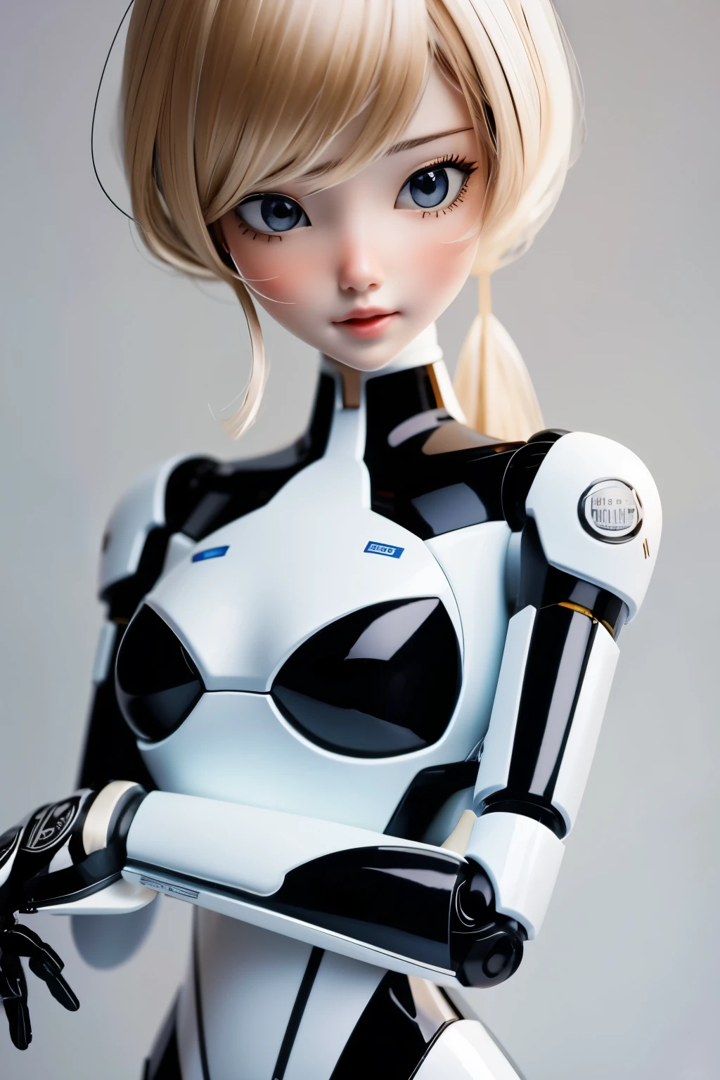 Realistic、Photo of a collaboration between dolls and robots、Comical pose