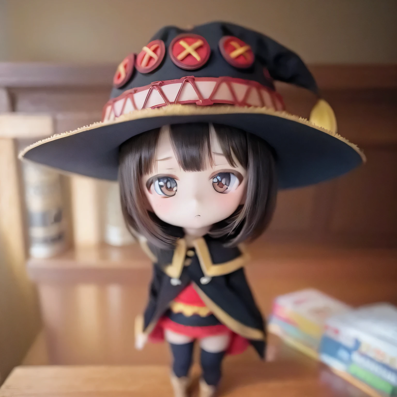 Chibi Contrapposto Big Hat Flat Chest Megumin Girl Photorealistic