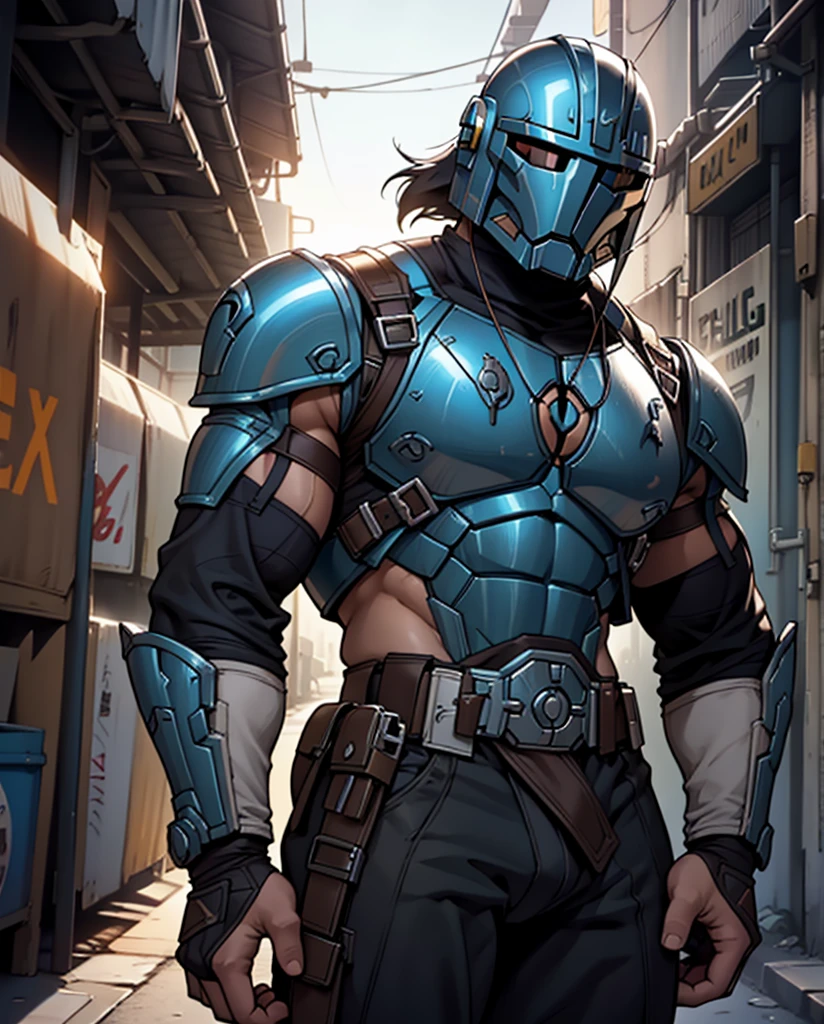 Muscular mature male Djin Djarin, aged 40,Solo,Slag,Well-developed muscles, vast pec of Djin Djarin, Wide chest and shoulders, slim waist, Thick-breasted,Huge crotch long bulge,tight Mandalorian beskar uniform, slim waist, Djin Djarin waist, Stand up, full bodyesbian, confident look, Mandalorian silver beskar helmet features, Ultra-realistic photo style, High- sharpness, cinematic light, intricately lens flares details.