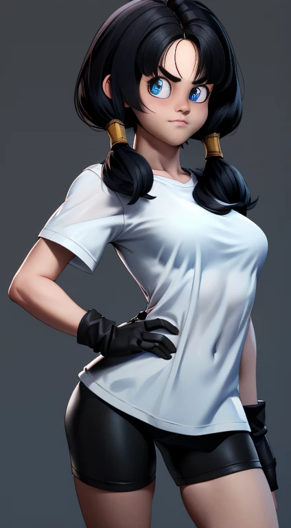 score_9, score_8_up, score_7_up, 1girl, standing, komi shouko, solo, anime, black hair, smirk, smile, tan, dark-skinned female, hadegalchainbelt, large o-rings, chain-belt, tight dress, masterpiece, ultra-detailed, 4k, look straight at viewer, 