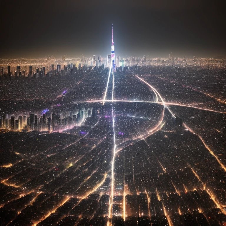 La ciudad de Tokyo de noche, lloviendo y con sonido