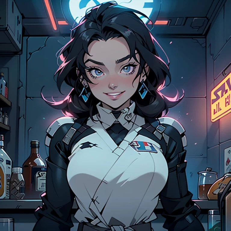 Princesa Lea (star wars) with his neck tied with a chain pulled by fat alien Jaba, dentro de um bar alienigina, detalhes star wars , Resistance rebel, artigen, detalhes Luminosos neon, Luminous smoke neon blue, Ninja_ smile: 1, anime