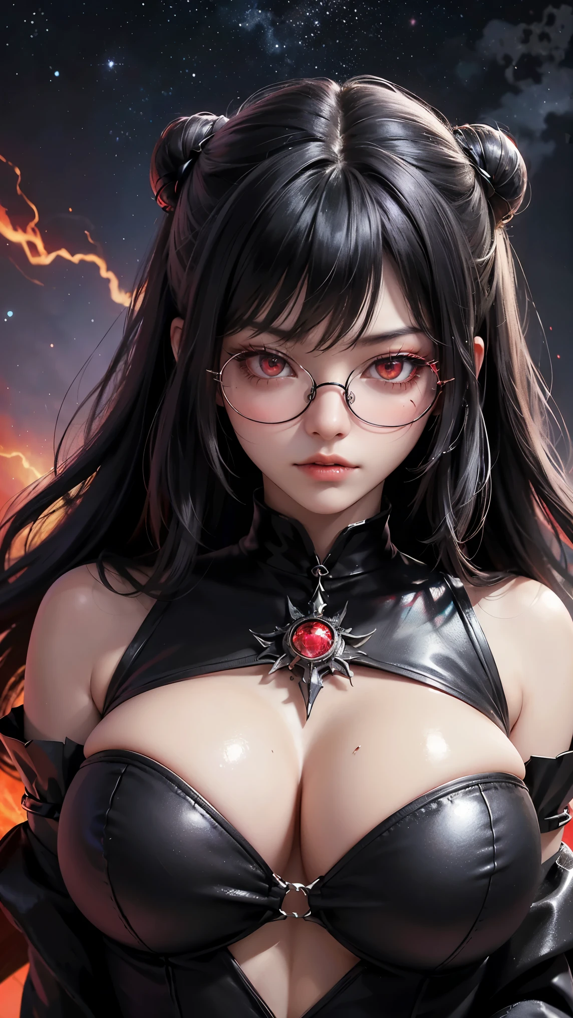 (highest quality,High resolution:1.2),(dark,Threatening:1.1),(Bad luckな:1.1), In the vortex of space,
Heart of a Goth Maiden, Very dark shade.
Her Eyes, Like dazzling fur in a starless haze,
A symphony of despair in their eyes.
Her Mogul Snaps, Mysterious Cemetery,
Think about it, The source of her sadness.
With her black hair swaying in the moonlight,
She weaves despair into her dreams.
oh, Her Soul, Shadow'Embrace,
Take me to space.
At each step of the Kelhudelgoring, She summons darkness,
Dance of the Void, Whippler Big Spark.
Her touch is an icy caress of the void,
In her vague existence, I am left confused.
For Love, Bumblewisk, Cosmic Power,
Stars shining in the endless night.
Confusion swirls, Let the emptiness cry out,
Our love is a dazzling dream in the universe.
Gothic Witch of the entire star world,
In your void, I find my soul.
Hypermaximalist, Anime Style, Breathtaking oil paintings, Surreal, Ultra-realistic digital illustrations that mimic the style of oil paintings, Seamlessly blends the psychedelic visionary art of Alex Grey with the biomechanical aesthetic of H.R. Giger. Great composition, masterpiece, highest quality, (devil,Satan,Lucifer:1.1),(devilish:1.1),(Bad luck,Bad luckな:1.1),(Powerful figure:1.1、Big Breasts、Glasses) 、 ((((Huge glasses, Nerd Glasses, thick glasses, Round Glasses)))),(((Big Breasts)))、(Red eyes glow:1.6)、(Red glowing eyes,Sharp teeth:1.1),(Black wings,thick,shabby:1.1),(hellish landscape:1.1),(fire,sulfur:1.1),(Threatening atmosphere:1.1),(dark shadows,Threatening presence:1.1),(Bad luck clouds,Stormy Skies:1.1),(dark,Spooky atmosphere:1.1),(Bad luck aura,Evil energy:1.1),(dark aura,cigarette:1.1),(intense heat,Burning Flames:1.1),(Surreal,Nightmare Visions:1.1),(Predicting the end:1.1),(Twisted corners,Fiery crown:1.1),(Bad luck whispers,devilish laughter:1.1),(Cry of pain,echoing screams:1.1),(Bad luck symbols,Ancient runes:1.1),(Mysterious Relic,dark artifacts:1.1),(Infernal Ritual,Ritual sacrifice:1.1),(devilish minio