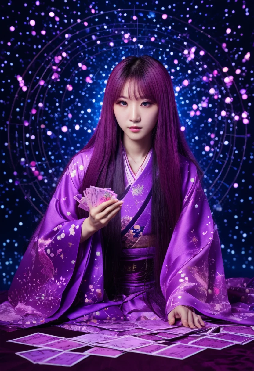 12 Constellations、Fortune telling、Bright image、Fantasy、purple、pink、Long Hair、Young Japanese、