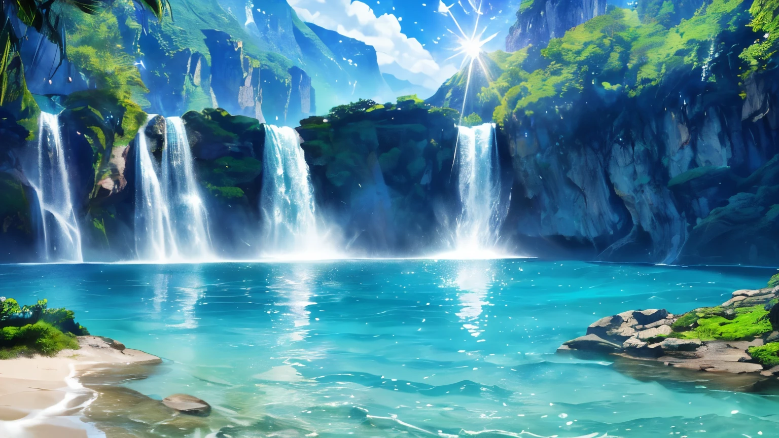 (logo、amazing、8K、table top、Raw photo、amazing、最high quality、Photorealistic and very detailed、CG、high quality、very detailed、story poem、Particle Effects、Dynamic Effects、Text Boundary Depth、Cinematic Light、Lens flare、ray tracing、tabletop、real、ultra hd、fantasy)、beautiful water、splash of water、flow of water、Water swell、fantastic beauty、The beauty and brilliance of crystal clear green water、The tranquility and beauty of water、wonderfulWind view、Beautiful natural water、green、Wind、wonder、wonderful