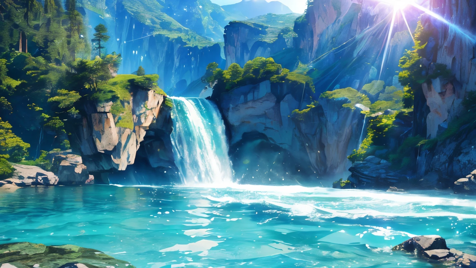(logo、amazing、8K、table top、Raw photo、amazing、最high quality、Photorealistic and very detailed、CG、high quality、very detailed、story poem、Particle Effects、Dynamic Effects、Text Boundary Depth、Cinematic Light、Lens flare、ray tracing、tabletop、real、ultra hd、fantasy)、beautiful water、splash of water、flow of water、Water swell、fantastic beauty、The beauty and brilliance of crystal clear green water、The tranquility and beauty of water、wonderfulWind view、Beautiful natural water、green、Wind、wonder、wonderful