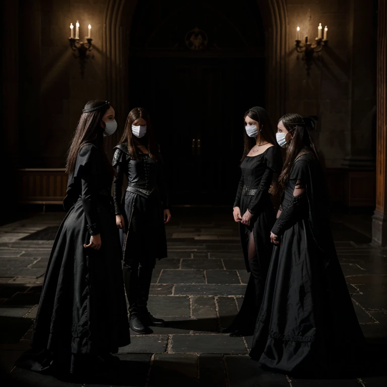 It creates an image of a dark and gloomy royal hall, with masked figures plotting in whispers as the watchful eyes of Mary and Elizabeth confront each other determinedly.