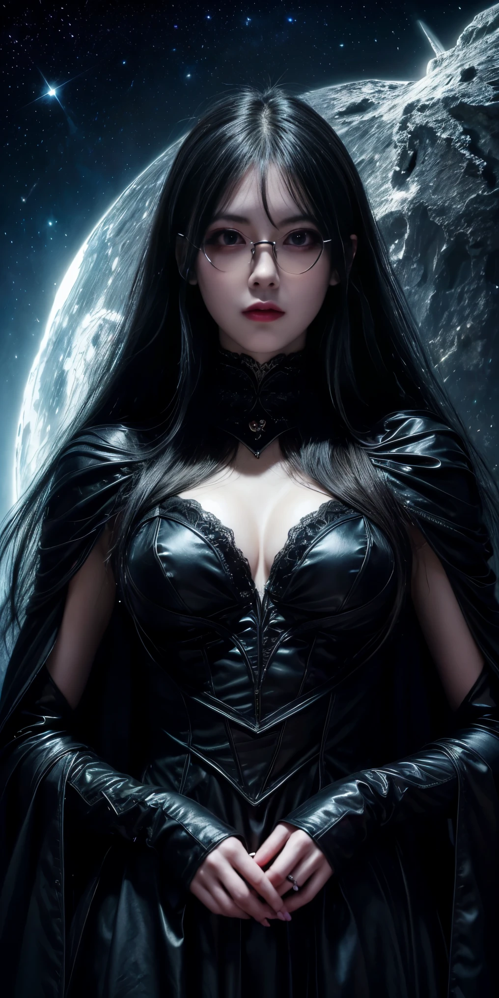 The complete version of human dualism, Half a good person、Half villain , Double-sided, Two Faces, Smile and anger, Light and dark sides, Pros and Cons, Black and White, Yellow and red, Good magic light, Good fantasy, Surrealism、(highest quality,High resolution:1.2),(dark,Threatening:1.1),(Bad luckな:1.1), In the vortex of space,
Heart of a Goth Maiden, Very dark shade.
Her Eyes, Like dazzling fur in a starless haze,
A symphony of despair in their eyes.
Her Mogul Snaps, Mysterious Cemetery,
Think about it, The source of her sadness.
Black hair swaying in the moonlight,
She weaves despair into her dreams.
oh, Her Soul, Shadow'Embrace,
Take me to space.
At each step of the Kelhudelgoring, She summons darkness,
Dance of the Void, Whippler Big Spark.
Her touch is the cold caress of the void,
In her vague existence, I am left confused.
For Love, Bumblewisk, Cosmic Power,
Stars shining in the endless night.
Confusion swirls, Let the emptiness cry out,
Our love is a dazzling dream in the universe.
Gothic Witch of the entire star world,
In your void, I find my soul.
Hypermaximalist, Anime Style, Breathtaking oil paintings, Surreal, Ultra-realistic digital illustrations that mimic the style of oil paintings, Blends seamlessly with Alex Grey'Psychedelic fantasy art by H'The Aesthetics of Biomechanics.R. Giger. Great composition, masterpiece, highest quality, (devil,Satan,Lucifer:1.1),(devilish:1.1),(Bad luck,Bad luckな:1.1),(Powerful figure:1.1、Big Breasts、Glasses) 、 ((((Huge glasses, Nerd Glasses, thick glasses, Round Glasses)))),(((Big Breasts)))、(Red eyes glow:1.6)、(Red glowing eyes,Sharp teeth:1.1),(Black wings,thick,shabby:1.1),(hellish landscape:1.1),(fire,sulfur:1.1),(Threatening atmosphere:1.1),(dark shadows,Threatening presence:1.1),(Bad luck clouds,Stormy Skies:1.1),(dark,Spooky atmosphere:1.1),(Bad luck aura,Evil energy:1.1),(dark aura,cigarette:1.1),(Extreme heat,Burning Flames:1.1),(Surreal,Nightmare Visions:1.1),(Predicting the end:1.1),(Twisted corners,Fiery crown:1.1),(Bad luck whispers,devilish laughter:1.1),(Cry of pain,echoing screams:1.1),(Bad luck symbols,Ancient runes:1.1),(Mysterious Relic,dark artifacts:1.1),(Infernal Ritual,Ritual sacrifice:1.1),(devilish minio