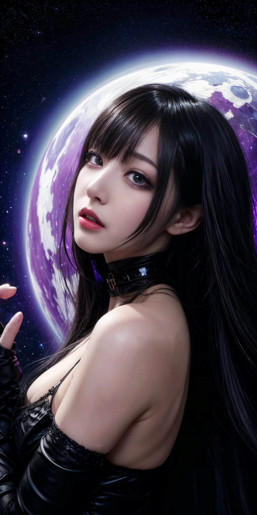 (highest quality,High resolution:1.2),(dark,Threatening:1.1),(Bad luckな:1.1), In the vortex of space,
Heart of a Goth Maiden, Very dark shade.
Her Eyes, Like dazzling fur in a starless haze,
A symphony of despair in their eyes.
Her Mogul Snaps, Mysterious Cemetery,
Think about it, The source of her sadness.
Black hair swaying in the moonlight,
She weaves despair into her dreams.
oh, Her Soul, Shadow&#39;Embrace,
Take me to space.
At each step of the Kelhudelgoring, She summons darkness,
Dance of the Void, Whippler Big Spark.
Her touch is the cold caress of the void,
In her vague existence, I am left confused.
For Love, Bumblewisk, Cosmic Power,
Stars shining in the endless night.
Confusion swirls, Let the emptiness cry out,
Our love is a dazzling dream in the universe.
Gothic Witch of the entire star world,
In your void, I find my soul.
Hypermaximalist, Anime Style, Breathtaking oil paintings, Surreal, Ultra-realistic digital illustrations that mimic the style of oil paintings, Blends seamlessly with Alex Grey&#39;Psychedelic fantasy art by H&#39;The Aesthetics of Biomechanics.R. Giger. Great composition, masterpiece, highest quality, (devil,Satan,Lucifer:1.1),(devilish:1.1),(Bad luck,Bad luckな:1.1),(Powerful figure:1.1、Big Breasts、Glasses) 、 ((((Huge glasses, Nerd Glasses, thick glasses, Round Glasses)))),(((Big Breasts)))、(Red eyes glow:1.6)、(Red glowing eyes,Sharp teeth:1.1),(Black wings,thick,shabby:1.1),(hellish landscape:1.1),(fire,sulfur:1.1),(Threatening atmosphere:1.1),(dark shadows,Threatening presence:1.1),(Bad luck clouds,Stormy Skies:1.1),(dark,Spooky atmosphere:1.1),(Bad luck aura,Evil energy:1.1),(dark aura,cigarette:1.1),(Extreme heat,Burning Flames:1.1),(Surreal,Nightmare Visions:1.1),(Predicting the end:1.1),(Twisted corners,Fiery crown:1.1),(Bad luck whispers,devilish laughter:1.1),(Cry of pain,echoing screams:1.1),(Bad luck symbols,Ancient runes:1.1),(Mysterious Relic,dark artifacts:1.1),(Infernal Ritual,Ritual sacrifice:1.1),(devilish minio