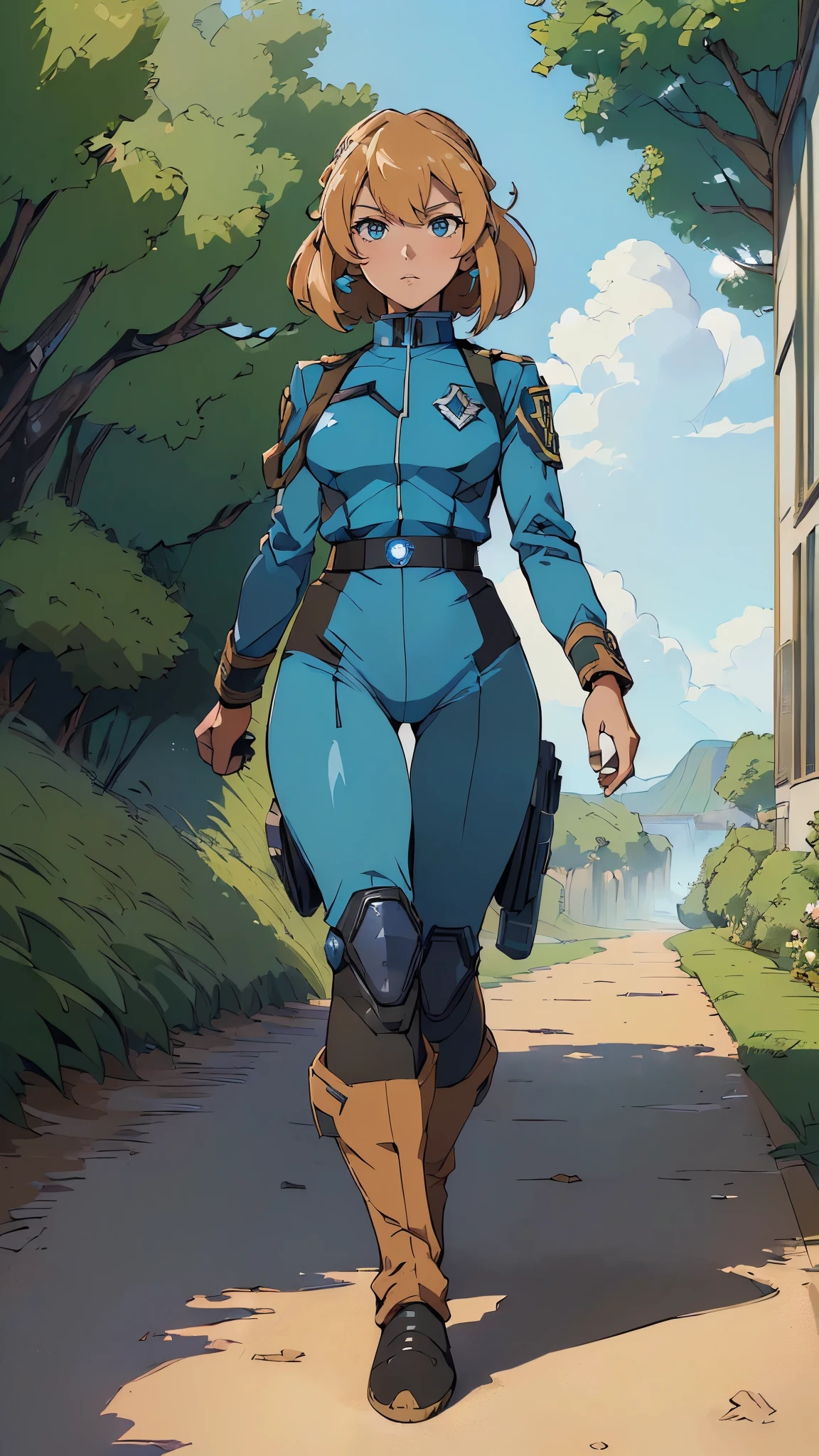 (((masterpiece,highest quality,In 8K,Super detailed,High resolution,anime style,absolutely))),(A female officer of the Earth Federation Forces is walking..:1.5),(alone:1.5), (Wearing the uniform of the Earth Federation Forces:1.5),(wearing federal employee&#39;hat of:1.5),(Cute type of girl:1.4),(Detailed facial depiction:1.4),(beautiful hands:1.4),(fine hands:1.2),(wallpaper:1.5),(whole body:1.5),((overlook:1.5)), ((25 year old Japanese girl, white tights)), (inside a spaceship), (((camel toe)))