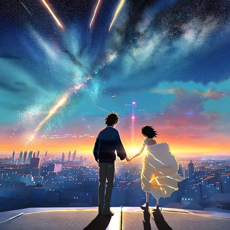 Inspired by the movie &quot;Your Name&quot; Boy Shooting Star 