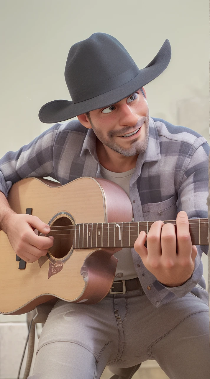 ((best quality)), ((work of art)), (detailed), perfect face, man, short beard, dark hair, black hair, mechanic uniform, white dress shirt, jeans
