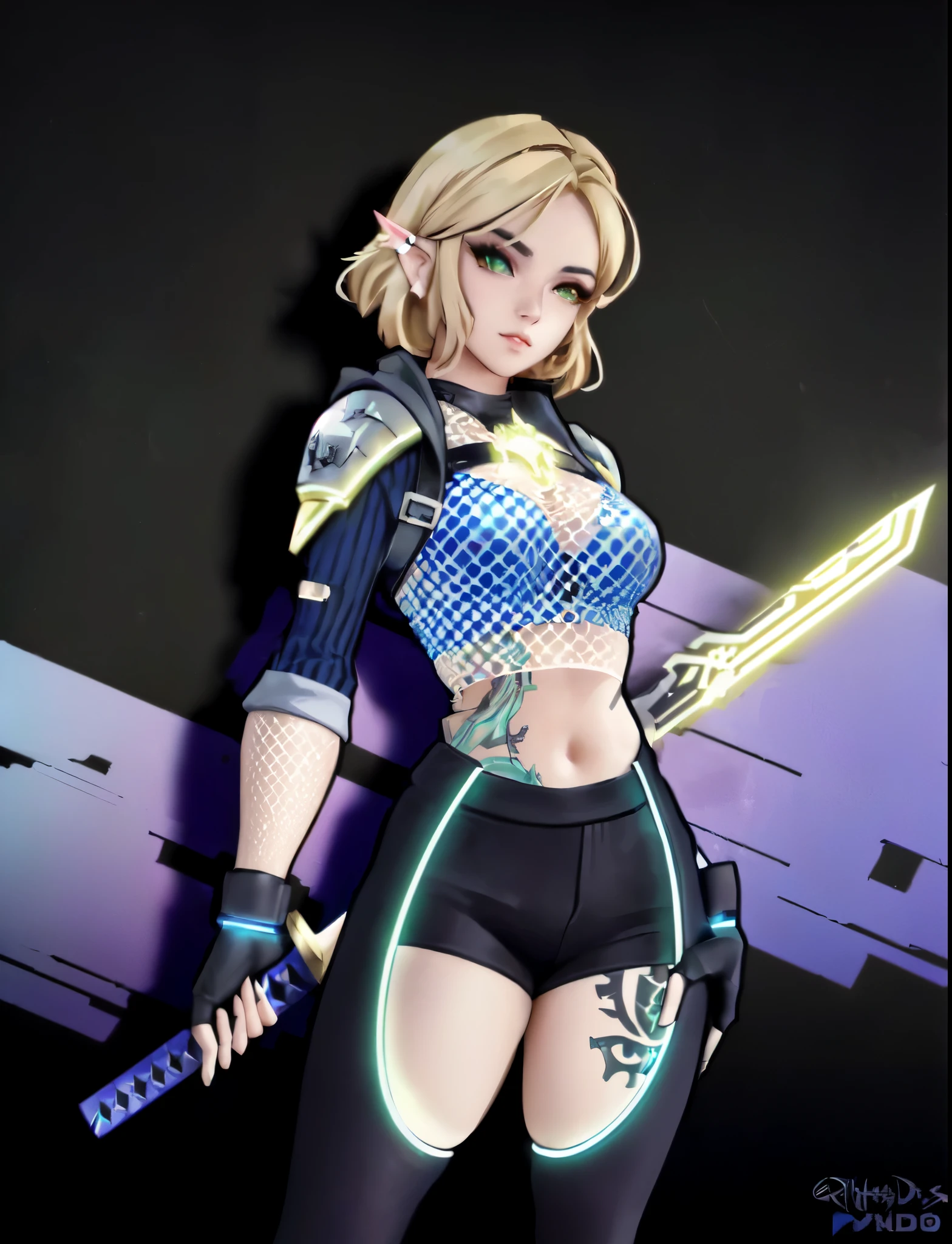 a close up of a person with a sword and a shirt, kda, commission for high res, oc commission, anime styled 3d, demon slayer rui fanart, valkyrie style character, holy cyborg necromancer girl, shepard fairy style art, clothed in cyber armour, cyborg merchant girl, digital cyberpunk anime art, overwatch inspired, cyberpunk anime girl