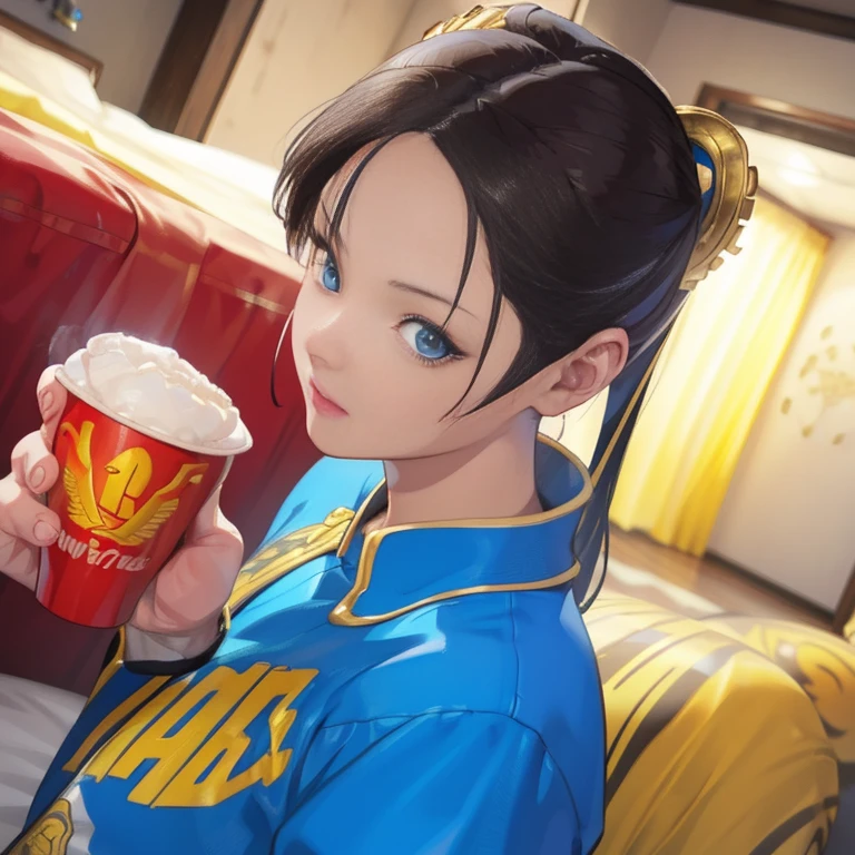 Street Fighter chun li, Perfect eyes, Perfect Iris, Retro, Acrylic art by Artgerm and Gediminas Pranckevicius, intricate, highly detailed, crispy quality, dynamic lighting, hyperdetailed and realistic., 8k, UHD, HDR, (Masterpiece:1. 5), (best quality:1. 5) Model: jim EIDOMODE