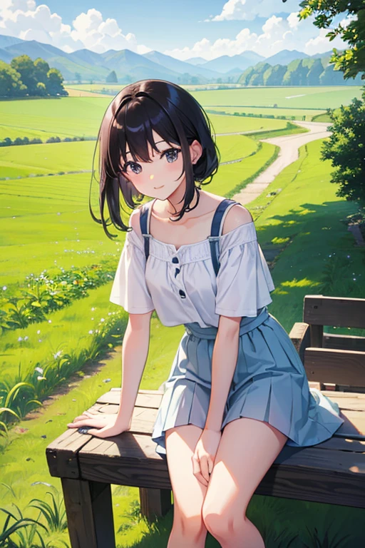 countryside、Rural Scenery、summer、13 year old beautiful girl