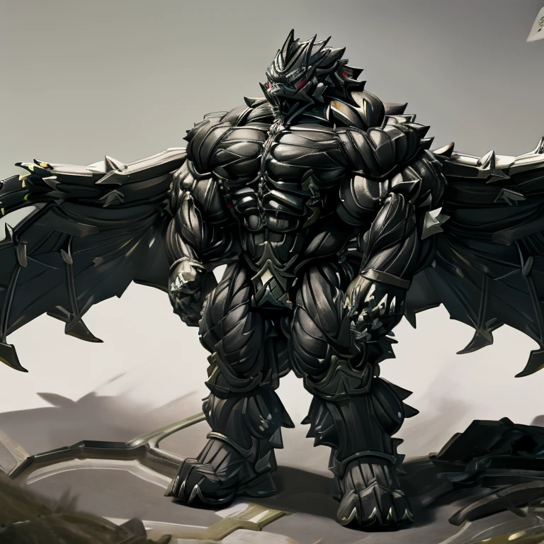 8K, Masterpiece, highres, future fiction. black visor, Detailed head, Detailed Body, full body, BLACK COLOR, Detailed abs, wearing crNanosuit, big muscle (pecs, triceps, traps) unusually developed muscular body, body full of huge muscles. showing off muscles, pectorales enormes. Exaggeratedly huge muscles. Gigachad Muscular, gigantic muscles, Colossal giant NANOSUIT over a battlefield, The cloak is so long that it touches the ground, crossed arms.
The claws are sharp,
Sharp teeth,
have big wings. Spread wings,
whole body shines like metal. nj5furry,