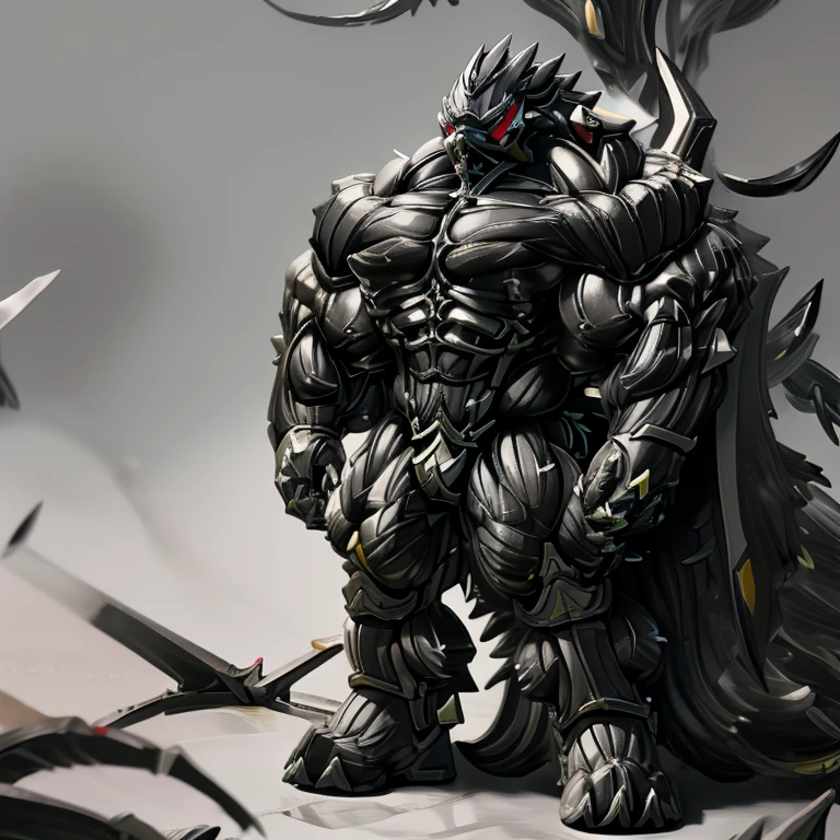 8K, Masterpiece, highres, future fiction. black visor, Detailed head, Detailed Body, full body, BLACK COLOR, Detailed abs, wearing crNanosuit, big muscle (pecs, triceps, traps) unusually developed muscular body, body full of huge muscles. showing off muscles, pectorales enormes. Exaggeratedly huge muscles. Gigachad Muscular, gigantic muscles, Colossal giant NANOSUIT over a battlefield, The cloak is so long that it touches the ground, crossed arms.
The claws are sharp,
Sharp teeth,
have big wings. Spread wings,
whole body shines like metal. nj5furry, bulge in the crotch wears a small black string thong that reveals huge muscular thighs. (metallic color: jet black thong)