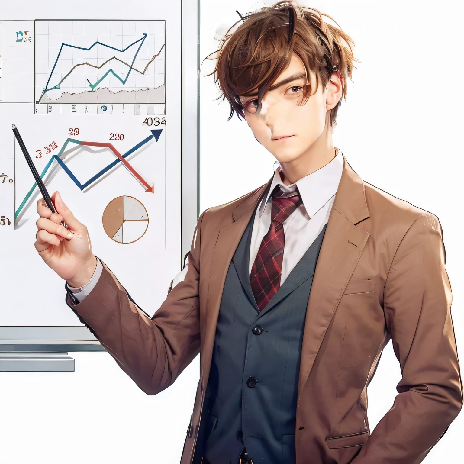 make this teacher holding a VR box