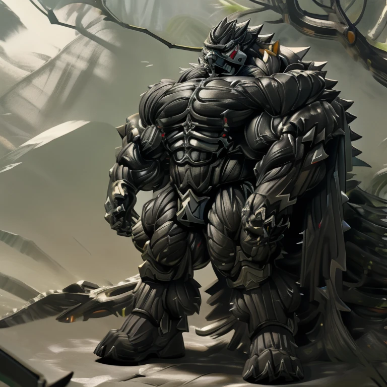 8K, Masterpiece, highres, future fiction. black visor, Detailed head, Detailed Body, full body, BLACK COLRR, Detailed abs, wearing crNanosuit, big muscle (pecs, triceps, traps) unusually developed muscular body, body full of huge muscles. showing off muscles, pectorales enormes. Exaggeratedly huge muscles. Gigachad Muscular, gigantic muscles, Colossal giant NANOSUIT over a battlefield, The cloak is so long that it touches the ground, crossed arms.
The claws are sharp,
Sharp teeth,
have big wings.
whole body shines like metal. nj5furry,