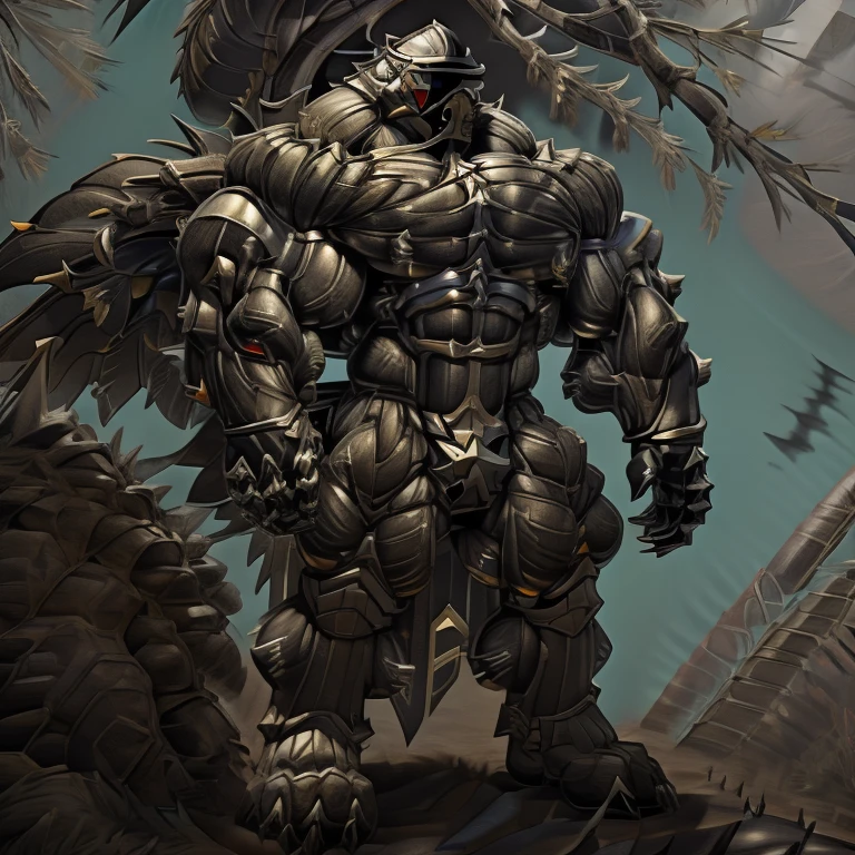 8K, Masterpiece, highres, future fiction. black visor, Detailed head, Detailed Body, full body, BLACK COLRR, Detailed abs, wearing crNanosuit, big muscle (pecs, triceps, traps) unusually developed muscular body, body full of huge muscles. showing off muscles, pectorales enormes. Exaggeratedly huge muscles. Gigachad Muscular, gigantic muscles, Colossal giant NANOSUIT over a battlefield, The cloak is so long that it touches the ground, crossed arms.
The claws are sharp,
Sharp teeth,
have big wings.
whole body shines like metal. nj5furry,