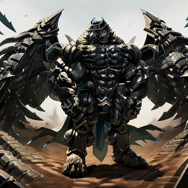 8K, Masterpiece, highres, future fiction. black visor, Detailed head, Detailed Body, full body, BLACK COLRR, Detailed abs, wearing crNanosuit, big muscle (pecs, triceps, traps) unusually developed muscular body, body full of huge muscles. showing off muscles, pectorales enormes. Exaggeratedly huge muscles. Gigachad Muscular, gigantic muscles, Colossal giant NANOSUIT over a battlefield, The cloak is so long that it touches the ground, crossed arms.
The claws are sharp,
Sharp teeth,
have big wings.
whole body shines like metal. nj5furry,